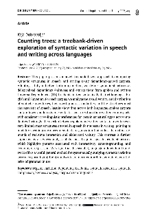 Digitalna vsebina dCOBISS (Counting trees [Elektronski vir] : a treebank-driven exploration of syntactic variation in speech and writing across languages / Kaja Dobrovoljc)