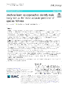 Digitalna vsebina dCOBISS (Machine learning approaches identify male body size as the most accurate predictor of species richness [Elektronski vir])