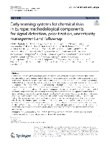 Digitalna vsebina dCOBISS (Early warning systems for chemical risks in Europe [Elektronski vir] : methodological components for signal detection, prioritization, uncertainty management and follow-up / Achilleas Karakoltzidis ... [et al.])