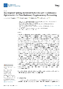 Digitalna vsebina dCOBISS (Bio-inspired spiking recurrent networks with evolutionary optimization for non-stationary cryptocurrency forecasting [Elektronski vir] / Francis Noah Walugembe ... [et. al.])