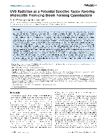 Digitalna vsebina dCOBISS (UVB radiation as a potential selective factor favoring microcystin producing bloom forming cyanobacteria)