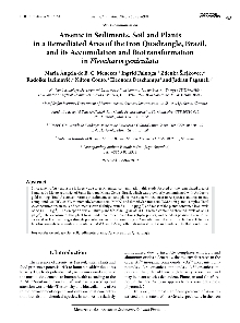 Digitalna vsebina dCOBISS (Arsenic in sediments, soil and plants in a remediated area of the Iron Quadrangle, Brazil, and its accumulation and biotransformation in Eleocharis geniculata [Elektronski vir])