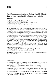 Digitalna vsebina dCOBISS (The common agricultural policy health check : time to check the health of the theory of the reform?)