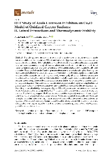 Digitalna vsebina dCOBISS (DFT study of azole corrosion inhibitors on Cu[sub]2O model of oxidized copper surfaces [Elektronski vir]. II., Lateral interactions and thermodynamic stability / Dunja Gustinčič and Anton Kokalj)
