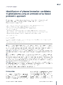 Digitalna vsebina dCOBISS (Identification of plasma biomarker candidates in glioblastoma using an antibody-array-based proteomic approach)