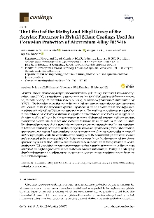 Digitalna vsebina dCOBISS (The effect of the methyl and ethyl group of the acrylate precursor in hybrid silane coatings used for corrosion protection of aluminium alloy 7075-T6 [Elektronski vir] / Damir Hamulić ... [et al.])