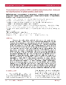 Digitalna vsebina dCOBISS (Transmembrane protein CD9 is glioblastoma biomarker, relevant for maintenance of glioblastoma stem cells [Elektronski vir])