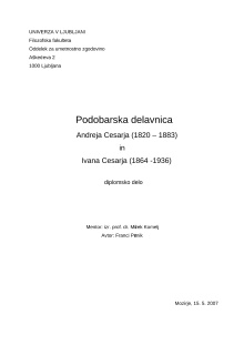 Digitalna vsebina dCOBISS (Podobarska delavnica Andreja Cesarja (1823?-1885) in Ivana Cesarja (1864-1936) : diplomsko delo)