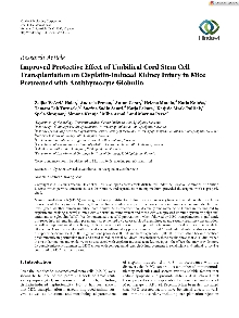 Digitalna vsebina dCOBISS (Improved protective effect of umbilical cord stem cell transplantation on cisplatin-induced kidney injury in mice pretreated with antithymocyte globulin [Elektronski vir])