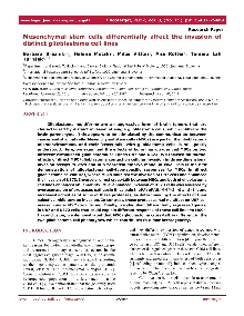 Digitalna vsebina dCOBISS (Mesenchymal stem cells differentially affect the invasion of distinct glioblastoma cell lines [Elektronski vir])