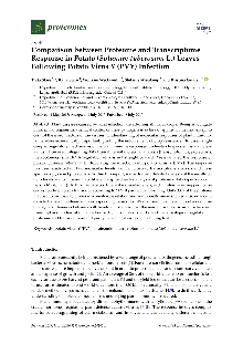 Digitalna vsebina dCOBISS (Comparison between proteome and transcriptome response in potato (Solanum tuberosum L.) leaves following potato virus Y (PVY) infection [Elektronski vir])