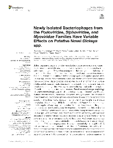 Digitalna vsebina dCOBISS (Newly isolated bacteriophages from the Podoviridae, Siphoviridae, and Myoviridae families have variable effects on putative novel Dickeya spp. [Elektronski vir])