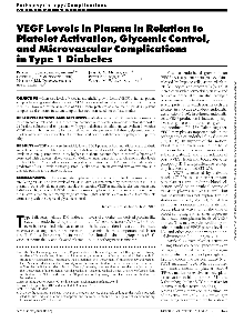 Digitalna vsebina dCOBISS (VEGF levels in plasma in relation to platelet activation, glycemic control, and microvascular complications in type 1 diabetes)