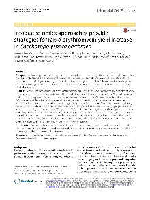 Digitalna vsebina dCOBISS (Integrated omics approaches provide strategies for rapid erythromycin yield increase in Saccharopolyspora erythraea [Elektronski vir])