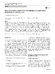 Digitalna vsebina dCOBISS (Critical assessment of digital PCR for the detection and quantification of genetically modified organisms)