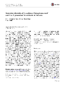 Digitalna vsebina dCOBISS (Molecular diversity of ʼCandidatus Phytoplasma maliʼ and ʼCa. P. prunorumʼ in orchards in Slovenia)