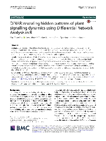 Digitalna vsebina dCOBISS (DiNAR: revealing hidden patterns of plant signalling dynamics using Diferential Network Analysis in R [Elektronski vir])