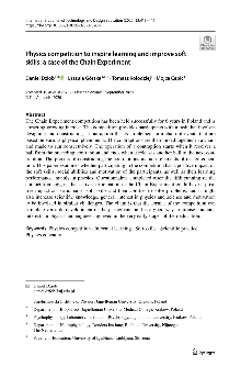 Digitalna vsebina dCOBISS (Physics competition to inspire learning and improve soft skills [Elektronski vir] : a case of the chain experiment / Daniel Dziob ... [et al.])