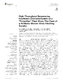 Digitalna vsebina dCOBISS (High-throughput sequencing facilitates characterisation of a ʺforgottenʺ plant virus [Elektronski vir] : the case of a henbane mosaic virus infecting tomato)