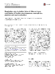 Digitalna vsebina dCOBISS (Respiration rates in shallow lakes of different types : contribution of benthic microorganisms, macrophytes, plankton and macrozoobenthos)