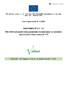 Digitalna vsebina dCOBISS (Minimum performance parameters to select tests for validation and selection of laboratories for TPS : grant agreement N. 773139 : deliverable N° 1.1)