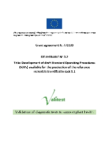 Digitalna vsebina dCOBISS (Development of draft Standard Operating Procedures (SOPs) available for the production of the reference materials identified in task 3.1 : grant agreement N. 773139 : deliverable N° 3.2)