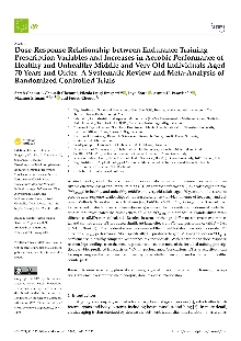 Digitalna vsebina dCOBISS (Dose-response relationship between endurance training prescription variables and increases in aerobic performance of healthy and unhealthy middle and very old individuals aged 70 years and older [Elektronski vir] : a systematic review and meta-analysis of randomized controlled trials / Sarah Cheour ... [et al.])