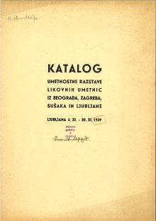 Digitalna vsebina dCOBISS (Katalog umetnostne razstave likovnih umetnic iz Beograda, Zagreba, Sušaka in Ljubljane : Ljubljana, 5. XI.-20. XI. 1939)