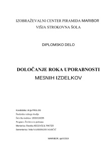 Digitalna vsebina dCOBISS (Določanje rok uporabnosti mesnih izdelkov : diplomsko delo)