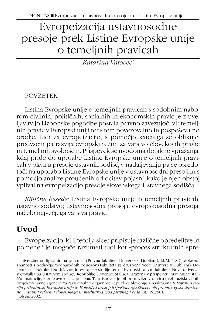 Digitalna vsebina dCOBISS (Evropeizacija ustavnosodne presoje prek Listine Evropske unije o temeljnih pravicah / Katarina Vatovec)
