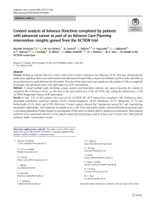Digitalna vsebina dCOBISS (Content analysis of Advance Directives completed by patients with advanced cancer as part of an Advance Care Planning intervention [Elektronski vir] : insights gained from the ACTION trial / Marieke Zwakman ... [et al.])