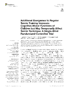 Digitalna vsebina dCOBISS (Additional exergames to regular tennis training improves cognitive-motor functions of children but may temporarily affect tennis technique [Elektronski vir] : a single-blind randomized controlled trial)