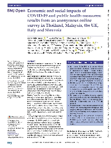 Digitalna vsebina dCOBISS (Economic and social impacts of COVID-19 and public health measures [Elektronski vir] : results from an anonymous online survey in Thailand, Malaysia, the UK, Italy and Slovenia)