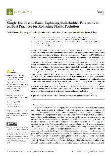 Digitalna vsebina dCOBISS (Single-use plastic bans pollution : exploring stakeholder perspectives on best practices for reducing plastic [Elektronski vir])