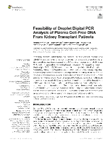 Digitalna vsebina dCOBISS (Feasibility of droplet digital PCR analysis of plasma cell-free DNA from kidney transplant patients [Elektronski vir])