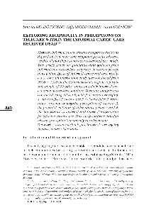 Digitalna vsebina dCOBISS (Exploring reciprocity in perceptions on telecare within the informal carer-care receiver dyad)