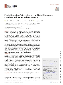 Digitalna vsebina dCOBISS (Plastic-degrading potential across the global microbiome correlates with recent pollution trends [Elektronski vir])