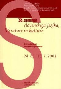 Ustvarjalnost Slovencev po ... (naslovnica)