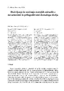 Doživljanje in soočanje sta... (naslovnica)