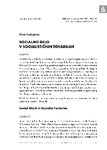 Socialno delo v socialistič... (naslovnica)