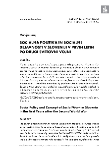 Socialna politika in social... (naslovnica)