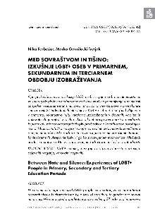 Med sovraštvom in tišino : ... (naslovnica)