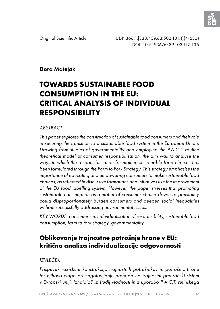 Towards sustainable food co... (naslovnica)