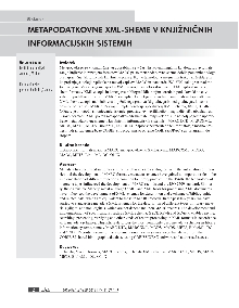 Metapodatkovne XML-sheme v ... (naslovnica)