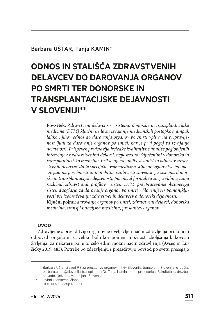 Odnos in stališča zdravstve... (naslovnica)