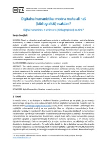 Digitalna humanistika; Elek... (naslovnica)