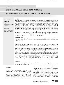Sistemizacija dela kot proc... (naslovnica)