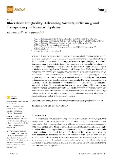 Blockchain for quality; Ele... (naslovnica)