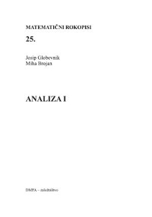Analiza I (naslovnica)