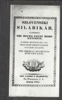 Szlovenszki silabikár, z-st... (naslovnica)